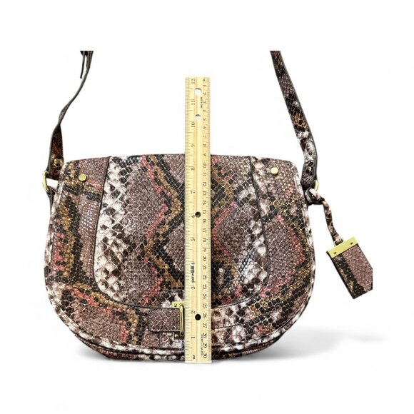 Nine West Snake Print Faux Leather Crossbody Bag With Adjustable Strap & Gold Ha - Picture 5 of 8